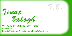 timot balogh business card